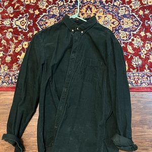 XL green courduroy button down